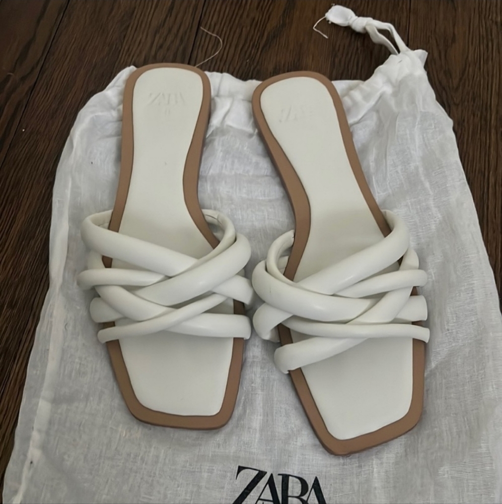 White sandals from zara
